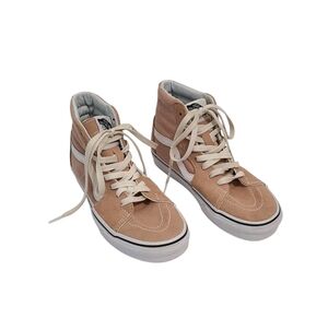 Vans Peach and White High Top Sneakers